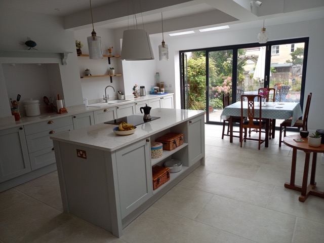 Open-plan kitchen with island