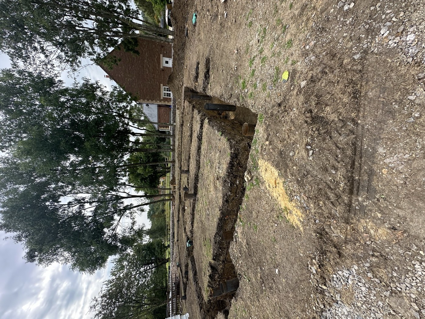 Foundation trenches excavated on site