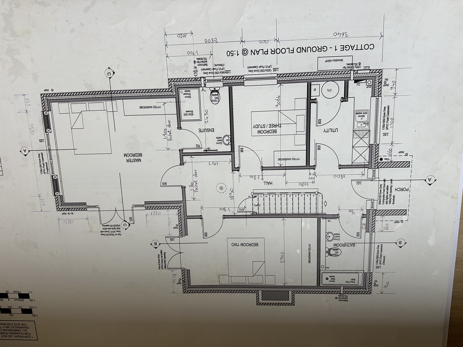 Architectural floor plans for Cottage 1