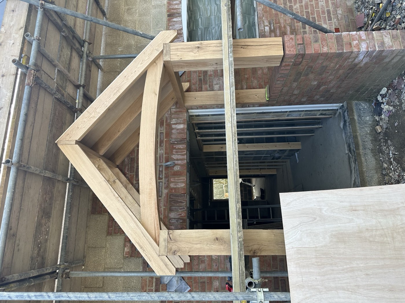 Oak porch canopy frame