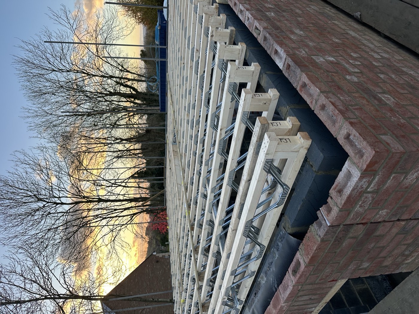Windows installed, brickwork progressing